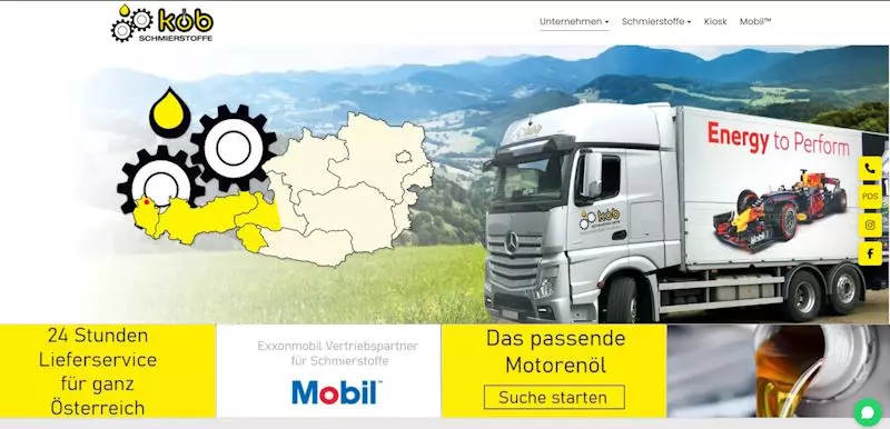 Webseite für KMU – koeb-oele.at Beispiel