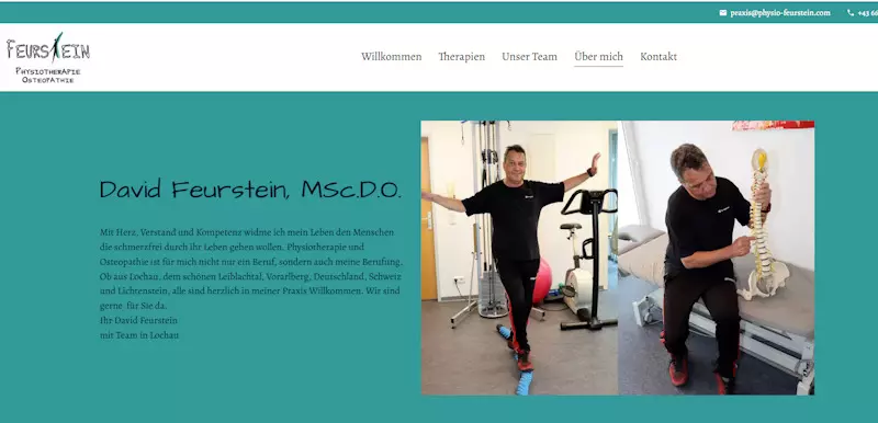 Webseiten für Physiotherapeuten – physio-feurstein.at Beispiel