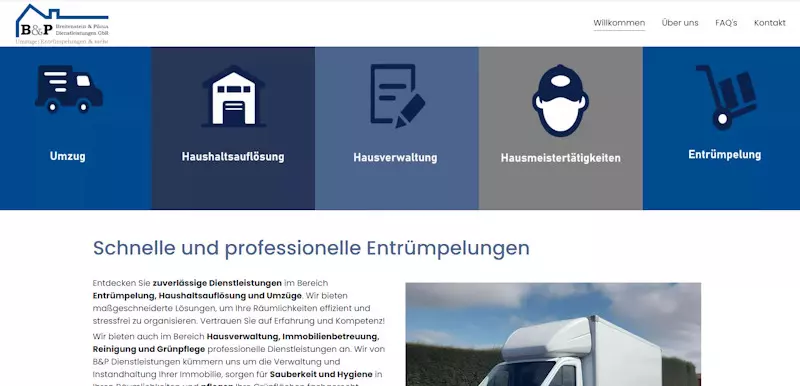 Webseiten für Gebäudereinigung – pub-dienstleistungen.de Beispiel